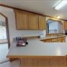 Kitchen cabinets and appliances.